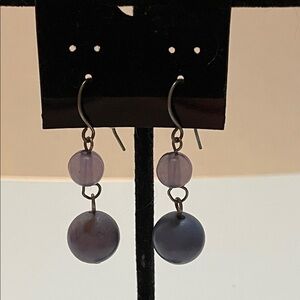 Delicate Drop Bead Earrings in Lavender Purple and Light Blue